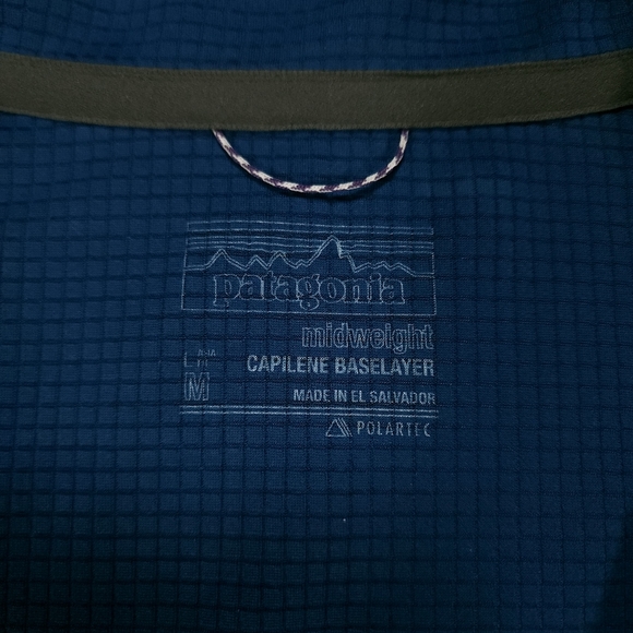 Patagonia Capilene Base Layer Midweight 1/4 Zip Mens M Polartec Blue Great Cond - Picture 7 of 14